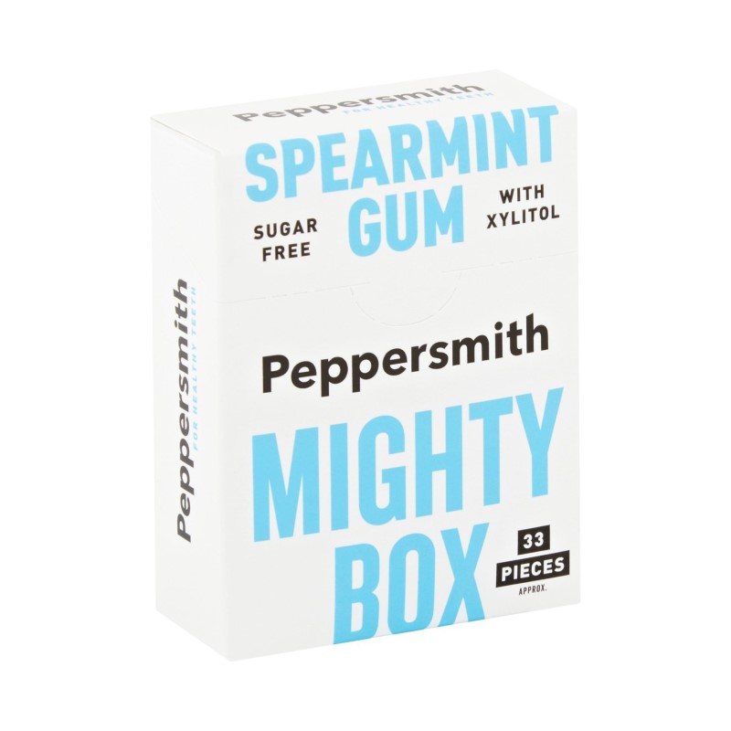 Peppersmith Spearmint Sugar Free Gum Mighty Box 50g